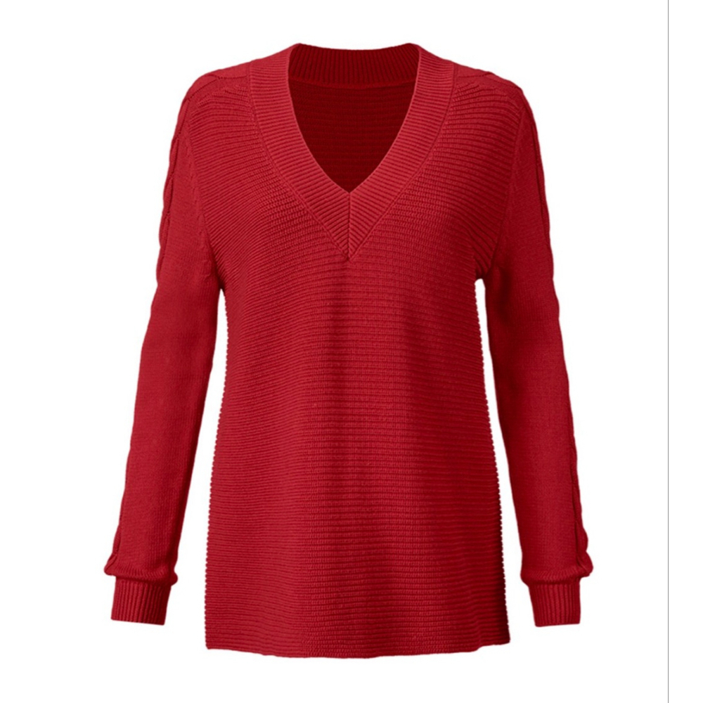 CAbi Standout Pullover #3714 Red Sweater Size M EUC